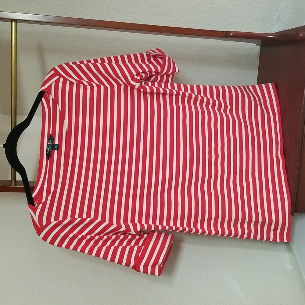 Ralph Lauren Red and White Blouse